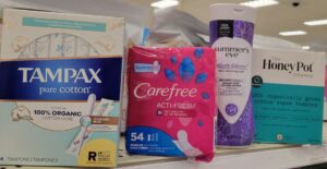 women's genital care products on shelf at Target